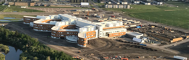 aerial view of the Grande Prairie Regional Hospital