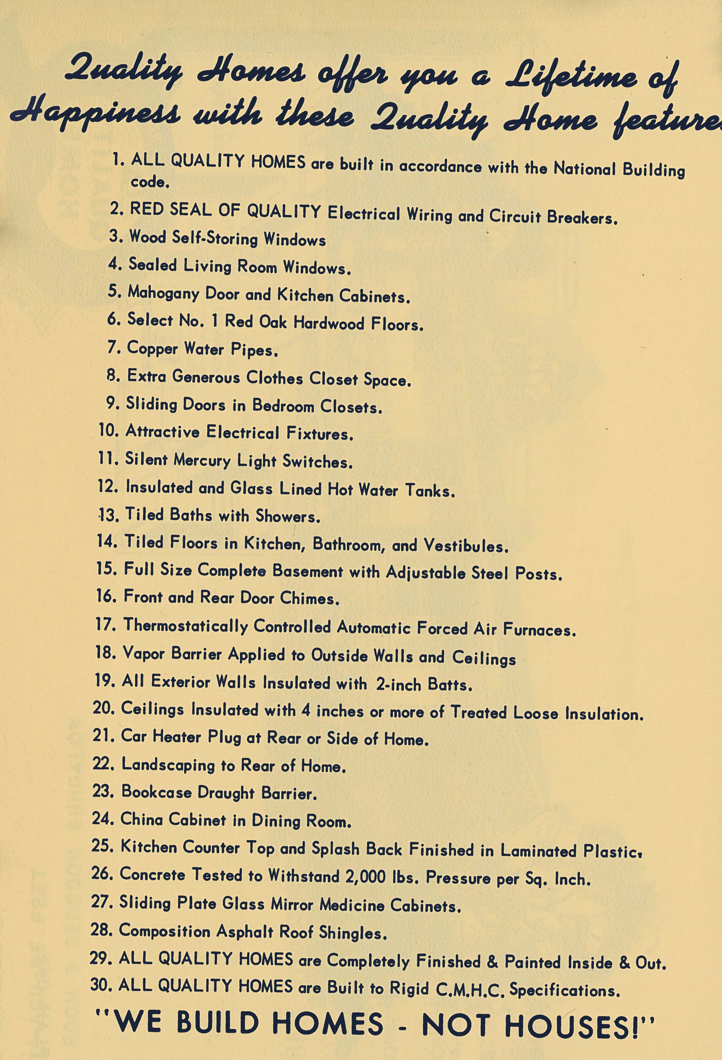 1960's Home features brochure