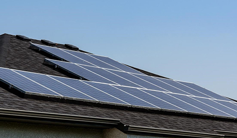 Solar Panels on the roof of a home.
