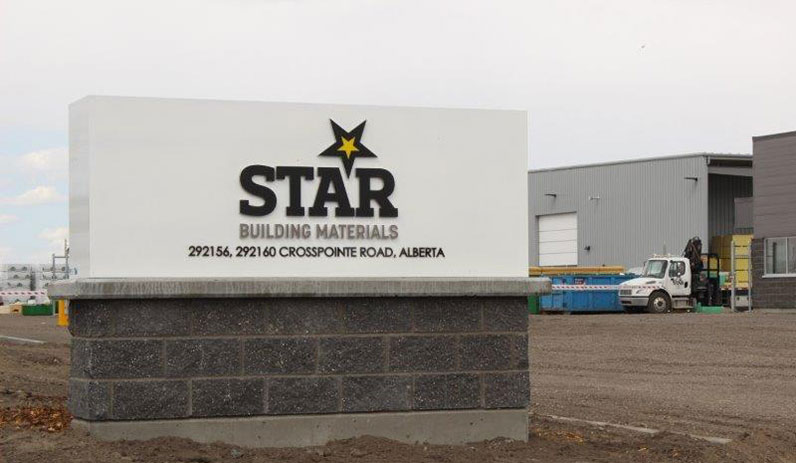 Star Building Materials Entry Sign - Rocky View County