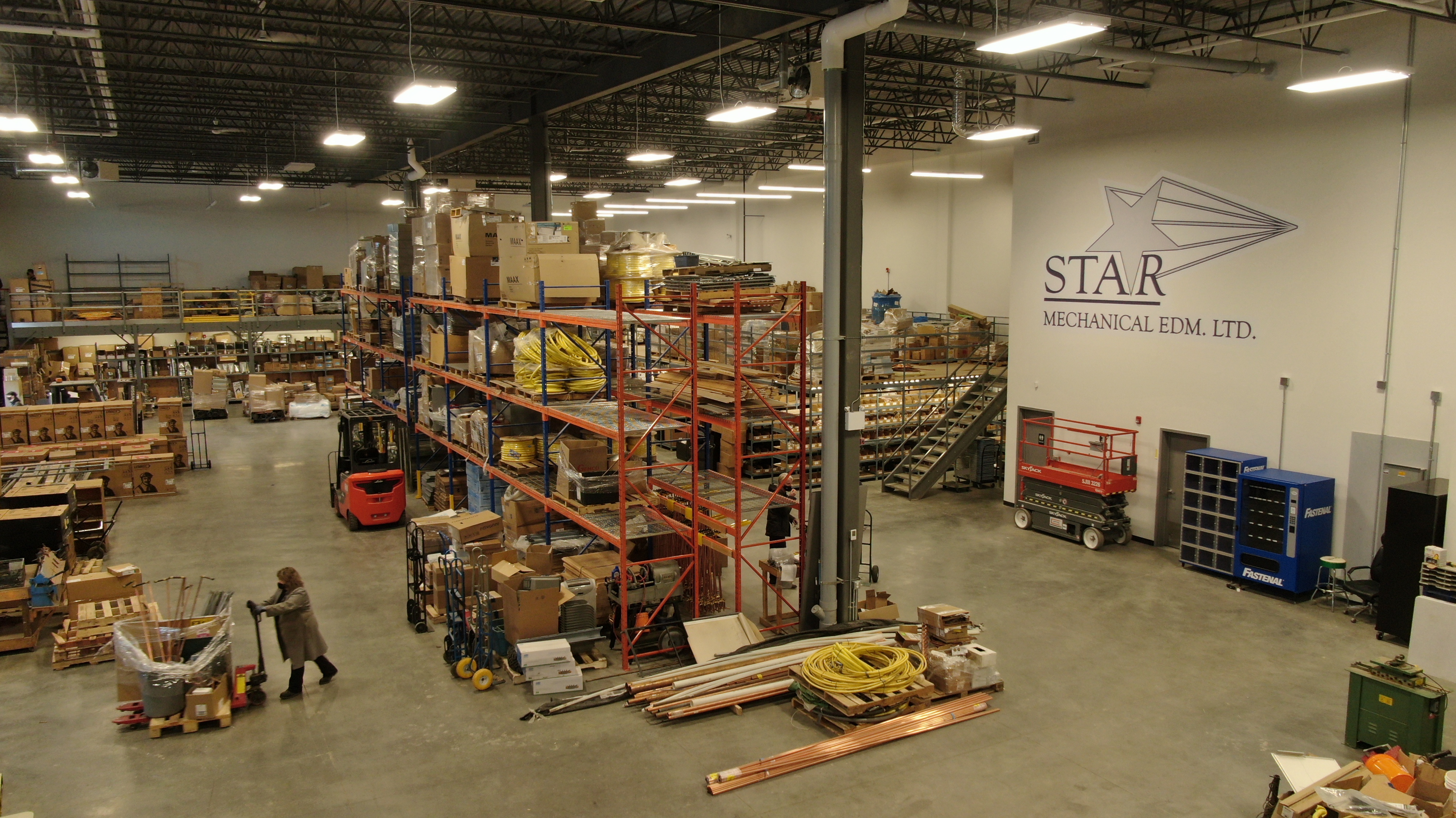 Inside view of the new Edmonton Star Mechanical warehouse.