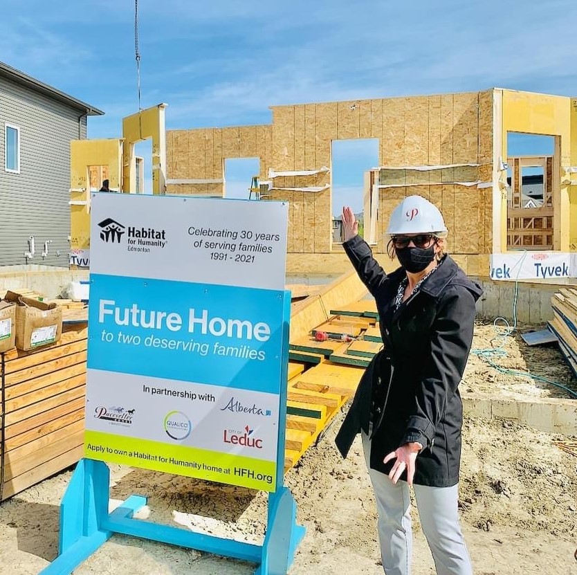 Sandra Young, Vice-President, Pacesetter Homes Edmonton at Leduc Habitat for Humanity Home