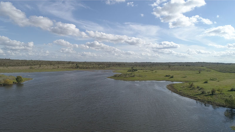 Aerial view of Sun Chase Lake from 2018
