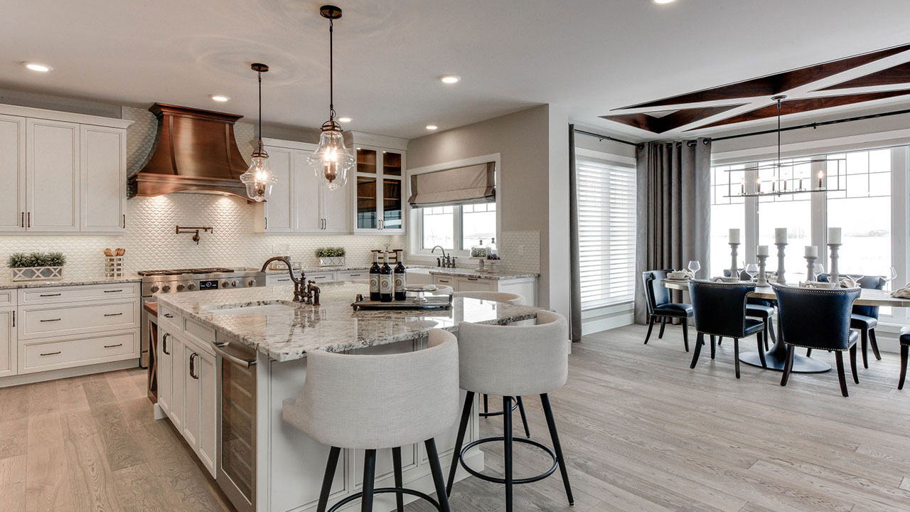 The kitchen of the Seacroft model home offers elegant designs and functional space.