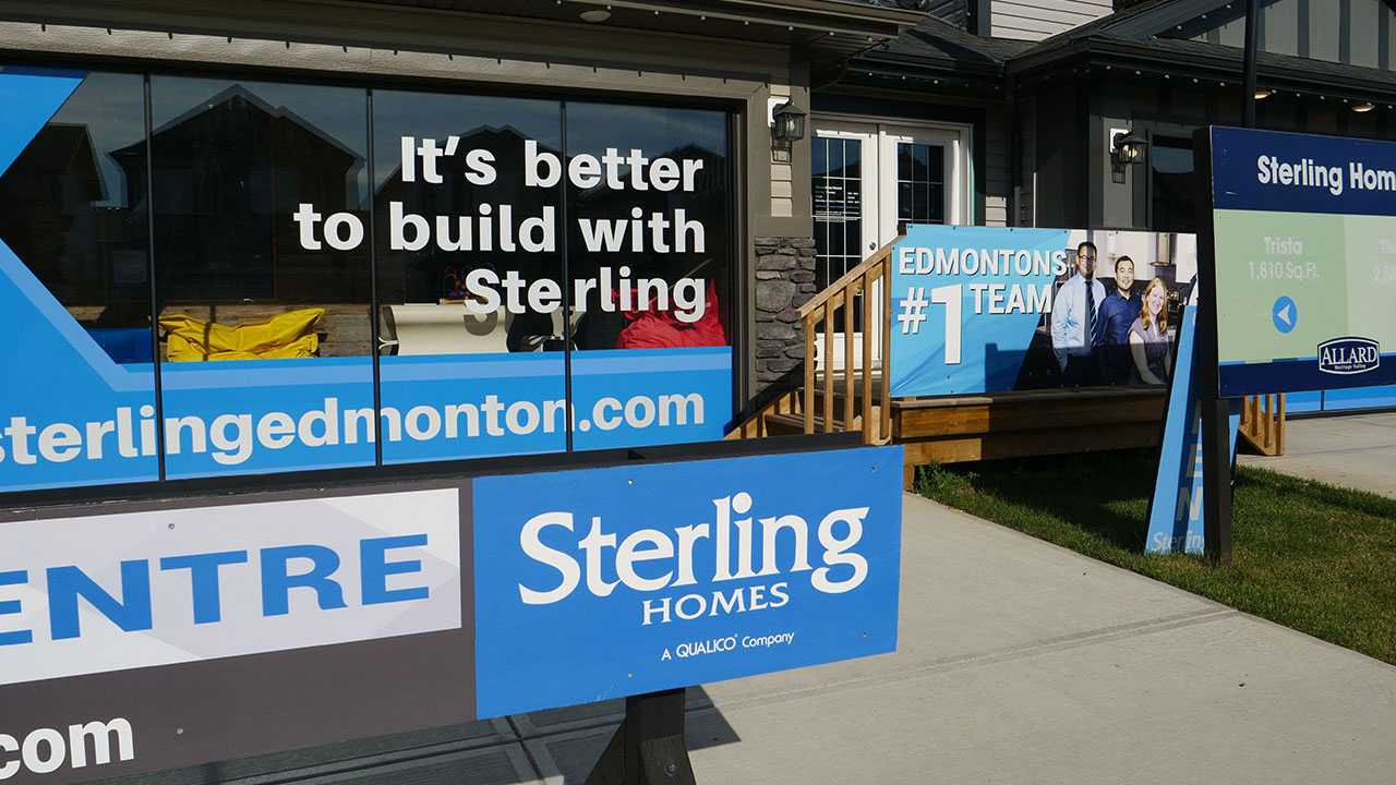 Sterling Homes Edmonton sales centre in the community of Allard.