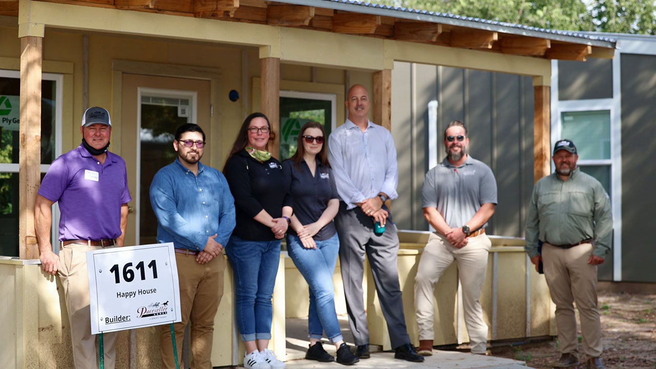Pacesetter Homes Austin completed a tiny home in the Community First! Village in Austin that helped provide a home for a veteran facing chronic homelessness.