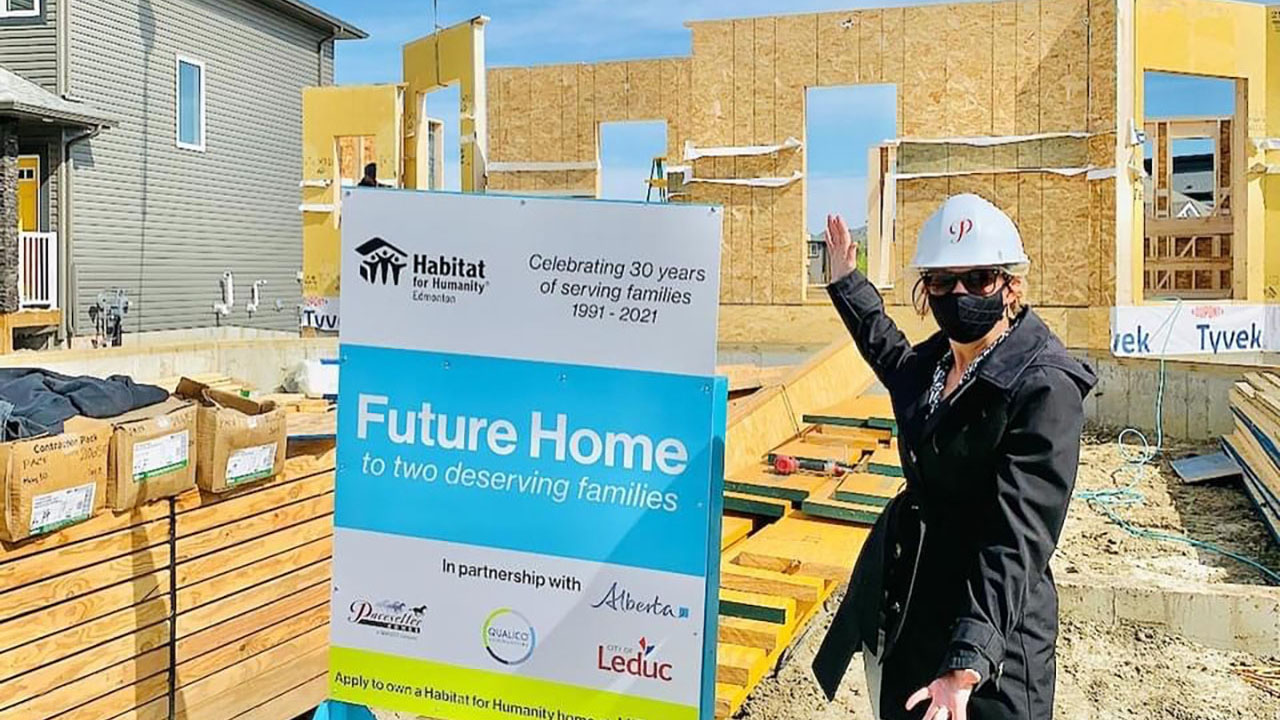 Qualico partners with Habitat for Humanity Edmonton to build affordable homes in Leduc.