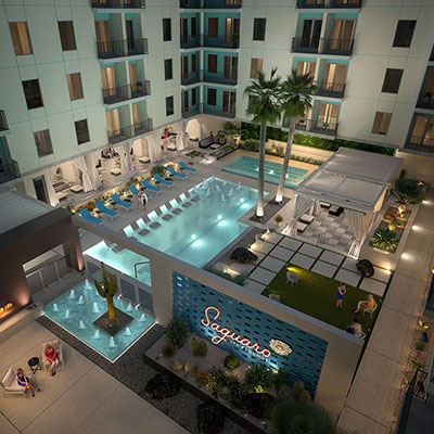 Starlight's Pool and Courtyard Rendering in Austin, Texas