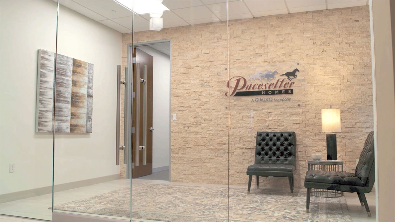 Entrance of the Pacesetter Homes office in Dallas.