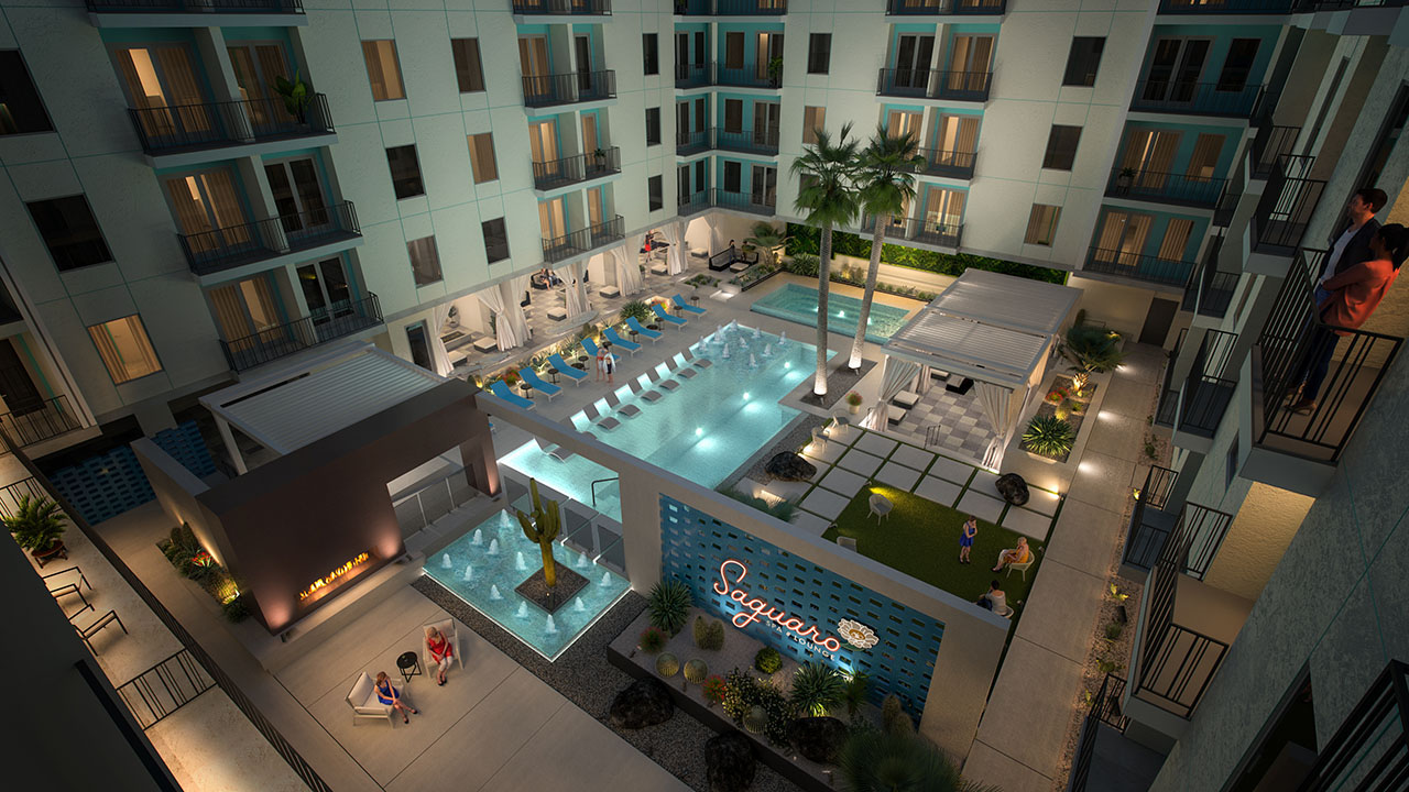 Starlight | Courtyard and Pool Rendering | Austin Texas