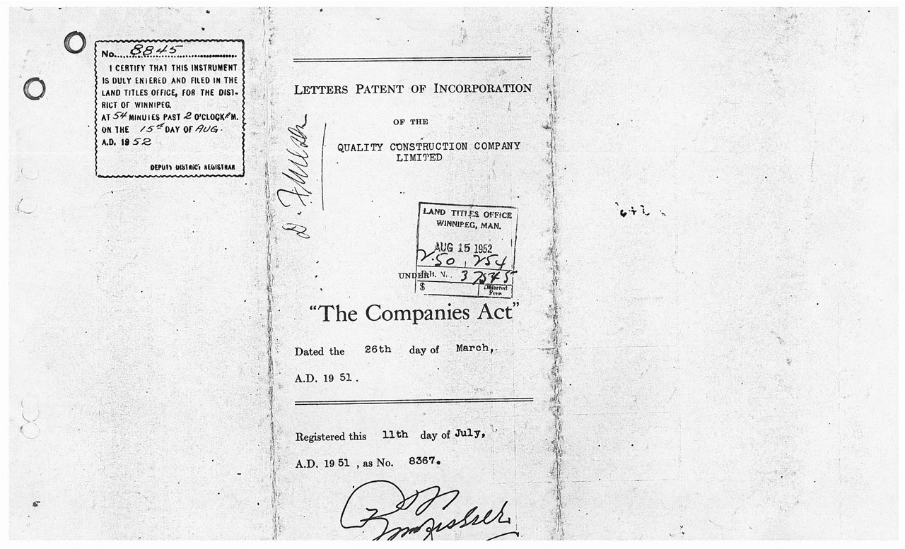 1951 Charter of Incorporation
