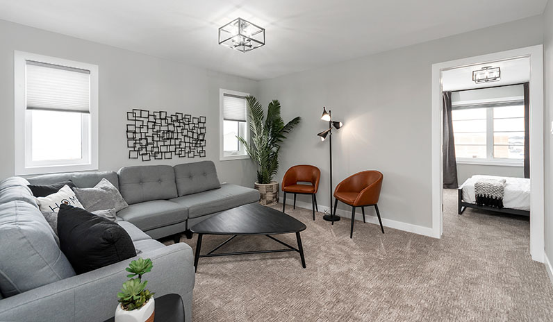 The Bonus Room in showhome built by Pacesetter Homes in Regina.