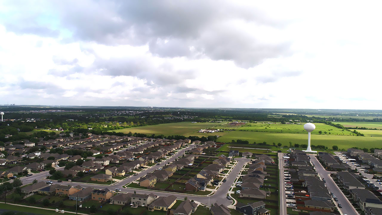 Aerial view of Austins colony