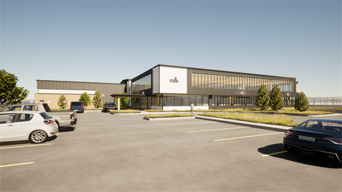 Rendering of the west view of the main building (subject to change) 