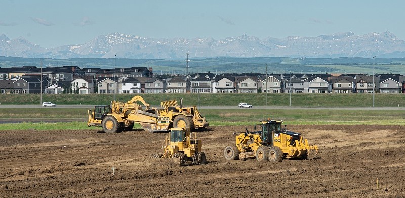 Qualico Communities Calgary excavation at new Hotchkiss site
