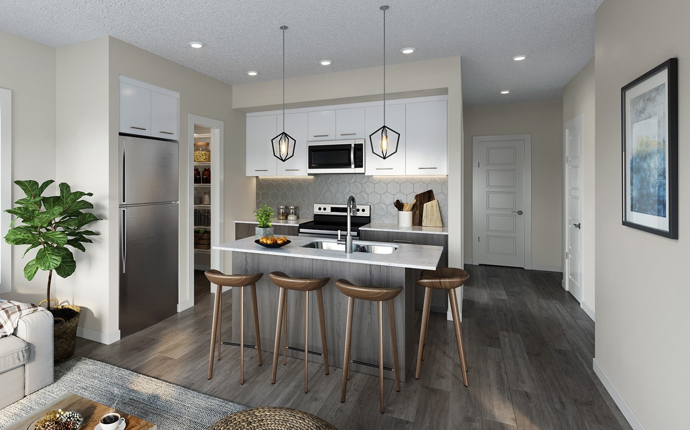 Konekt condo kitchen rendering 