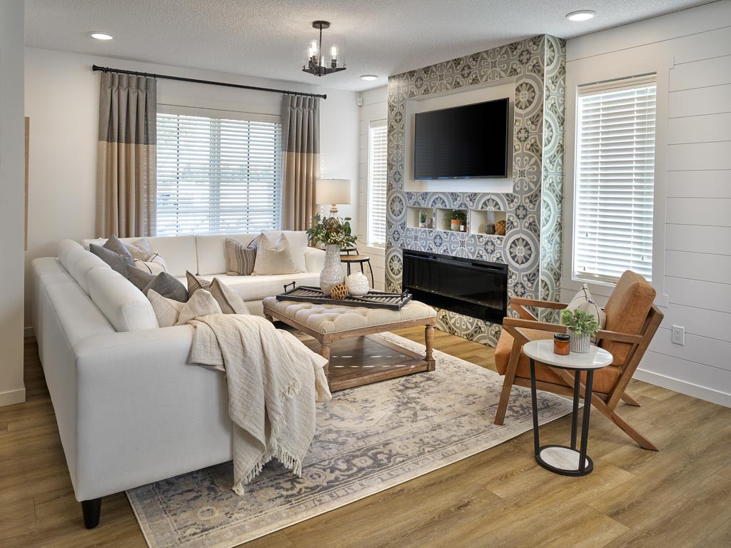 great room with fireplace