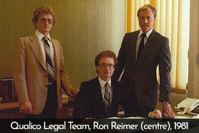 Qualico Legal Team in 1981 | Ron Reimer pictured centre