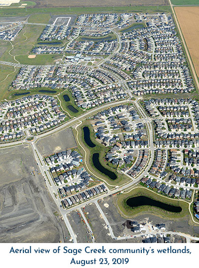 Qualico's naturalized stormwater retention basins