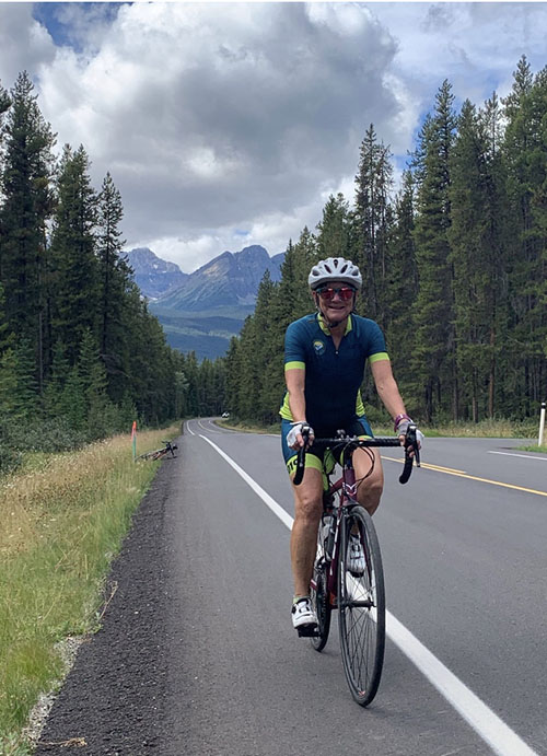 Sue Rodgers participating in the Ride Through the Rockies 2020