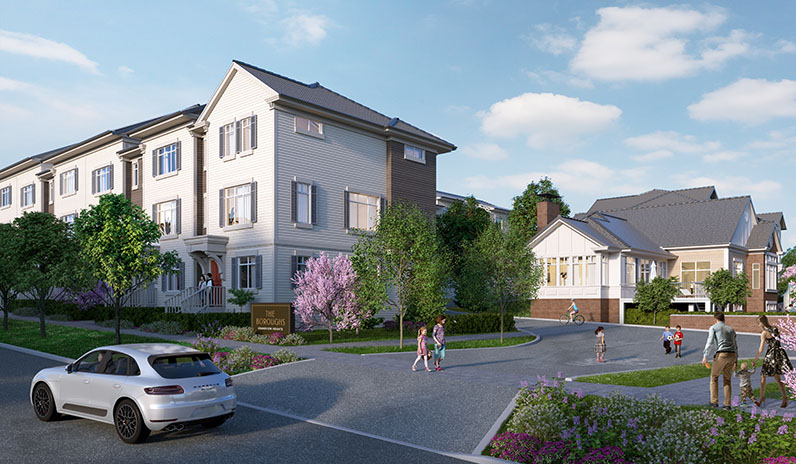 A exterior rendering of the Boroughs in Surrey.